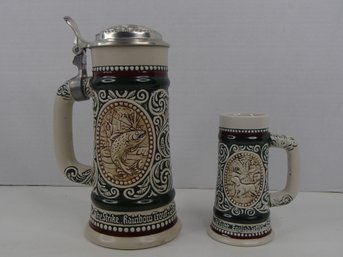 Avon  Rainbow Trout And English Setter Stein Set