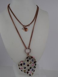 Vintage Acrylic Heart With Rhinestones By Betsey Johnson