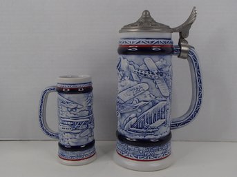 Avon Sea Plane, Bi-plane, Ford Tri-motor Stein Set