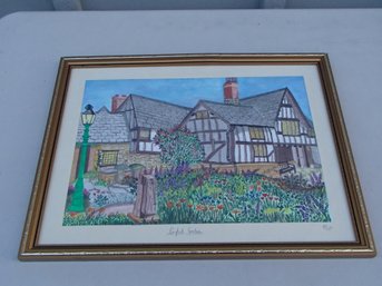 1993 Watercolor Of An English Garden By John Parfett