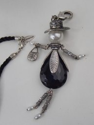 Glass Crystal Lady With Purse Pendant By Cold Water Creek