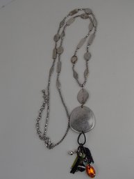 36' Silver Tone Necklace By Chico's