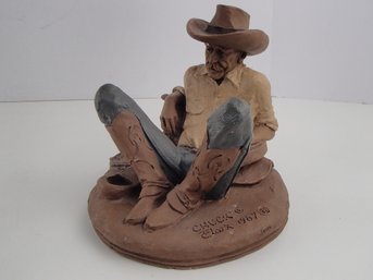 1987 Cowboy Sculpture 'Chuck' By Tom Clark