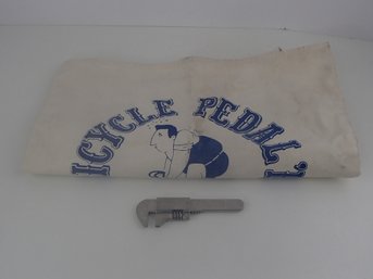 Frank Mossberg Co. No. 10 Bicycle Wrench And Vintage Bicycle Pedal'r Denver Bag And Spoke Nipple