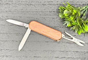 Mini Swiss Army Style Pocket Knife Wood Handle Scissors Nail File Stainless China