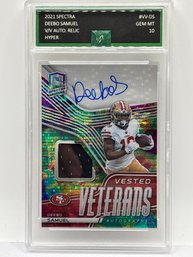 23/60!! 2021 PANINI SPECTRA DEEBO SAMUEL V/V AUTOGRAPHED & AUTHENTIC PLAYER-WORN PATCH RAINBOW PULSAR PRIZM