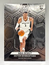 2023-24 PANINI MOSAIC #257 VICTOR WEMBANYAMA NBA DEBUT ROOKIE CARD