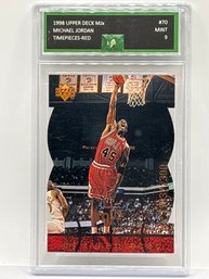 1103/2300!!  1998 UPPER DECK MJX MICHAEL JORDAN TIMEPIECES RED DIE-CUT GRADED EJE MINT 9