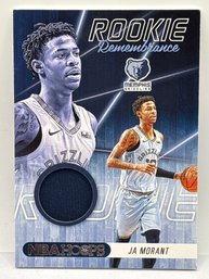 2020-21 PANINI NBA HOOPS ROOKIE REMEMBRANCE JA MORANT AUTHENTIC PLAYER-WORN MATERIAL PATCH
