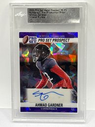 1/1!!! 2022 PRO SET METAL FOOTBALL 90 PS AUTOGRAPHED PRE-PRODUCTION PROOF AHMAD GARDNER CYRSTAL PURPLE 1/1