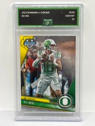 2023 BOWMAN CHROME UNIVERSITY  O NIX ROOKIE CARD GRADED EJE GEM MINT 10