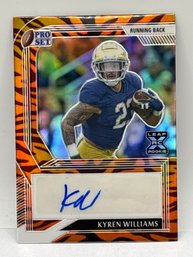 EXTREMELY RARE 3/5!! 2022 PRO SET KYREN WILLIAMS TIGER PRINT AUTOGRAPHED ROOKIE CARD