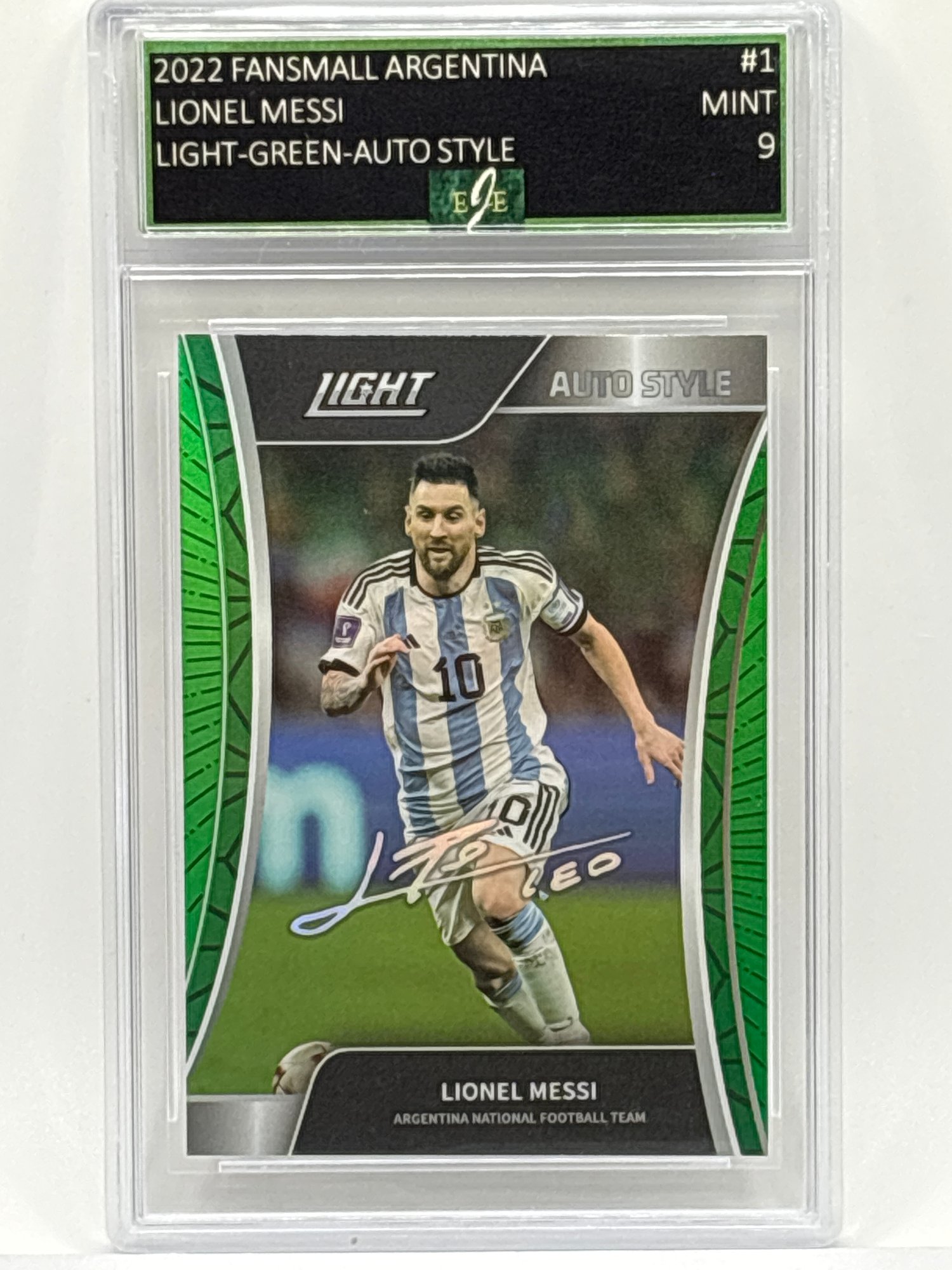 176/199!! 2022 FANSMALL ARGENTINA #1 LIONEL MESSI AUTO STYLE GREEN