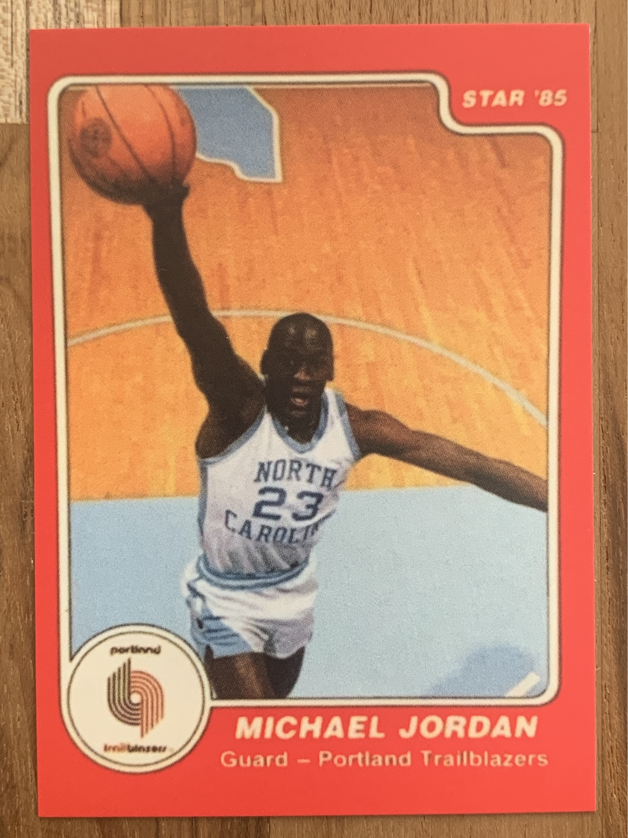 1985 Star Michael Jordan Rookie Portland Trail Blazers Red ERROR