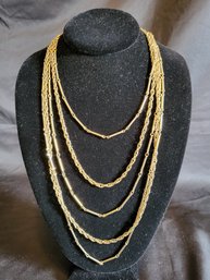 Gold Tone Multi Strand Vintage