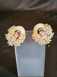 Mp Limoges Clip Earrings