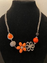 Coral Floral Necklace