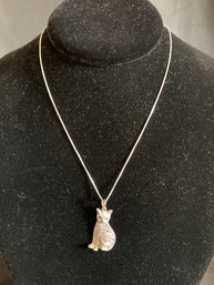 Sterling Marcasite Cat And Box Chain