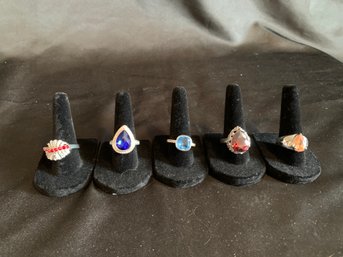 White Metal Cocktail Rings