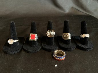Silver Toned Rings Fun