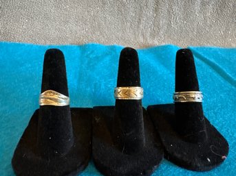 Three Sz 5 Sterling Rings