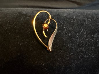Gold Filled Heart Brooch
