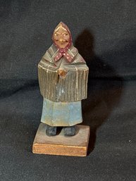 Hand Carved Vntg Woman