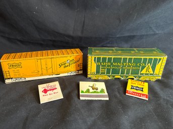 Vntg Cardboard Railcars Filled W/ Matchbooks