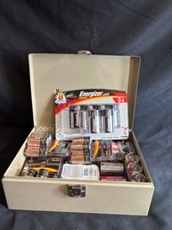 Metal Box Full Of Batteries