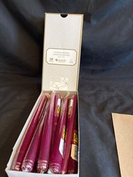 12 Burgandy Tapers