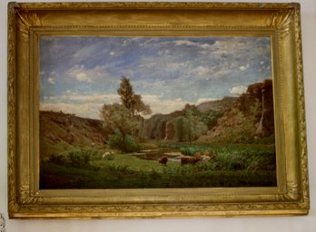 Pastoral Oil On Canvas By Eugene Vernay