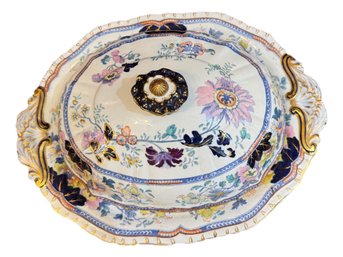 Antique English Ironstone Covered Serving Dish
