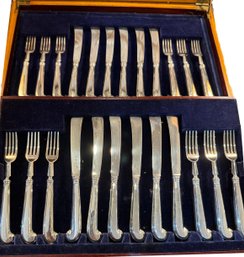 Set Of 12 Crichton Sterling Silver Dessert Set