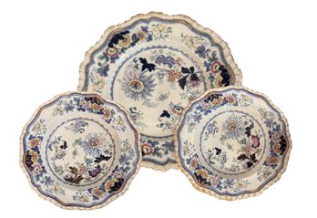 Assembled Set Of Early 19th C Scalloped Ironstone Dinner, Luncheon And Bowls #2