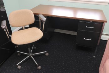 Office Desk With File Drawers & Swivel Chair