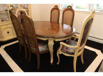 Oval Dining Table With Six Cane Back Chairs