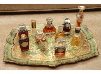 Lot Of Vintage Perfume Bottles Ft. Guerlain L'Heure Bleue & Fath De Fath On Tray