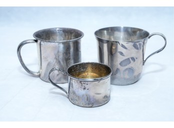 Sterling Silver Miniature Mug Trio 162 Grams