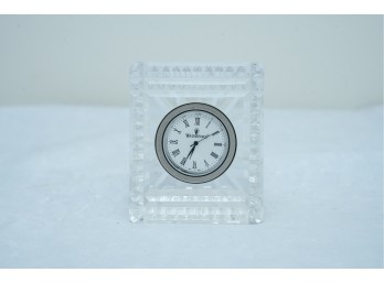 Waterford Cut Crystal Desk Clock With Roman Numerals