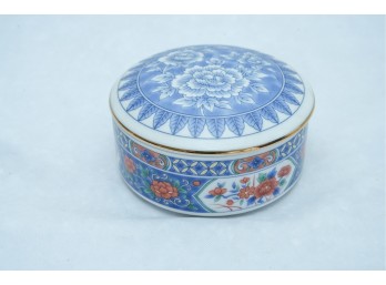 Tiffany & Co. Asian Style Floral Lidded Trinket Box, Porcelain