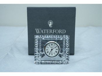 Waterford Crystal Quartz Desk Clock With Roman Numerals