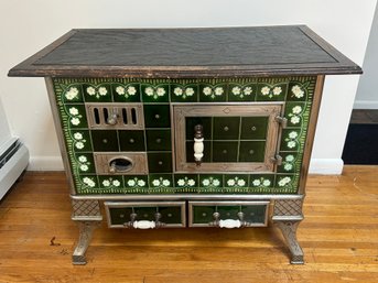 Antique Cast Iron Stove With Storage Compartment