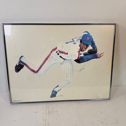 1987 Signed Dwight Gooden Artist Proof The Wind Up Framed Print  Pencil Signed W. Prokopiak