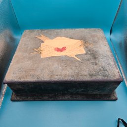 Vintage Stationery Box In Velour
