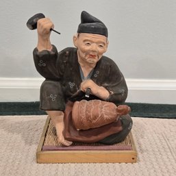Japanese Hakata Clay Figure, Potter