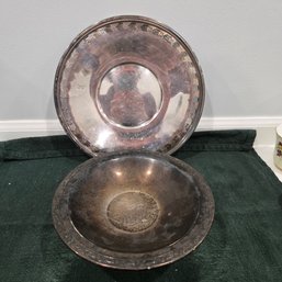 Silver-Plate Bowls And Pierced-Rim Tray