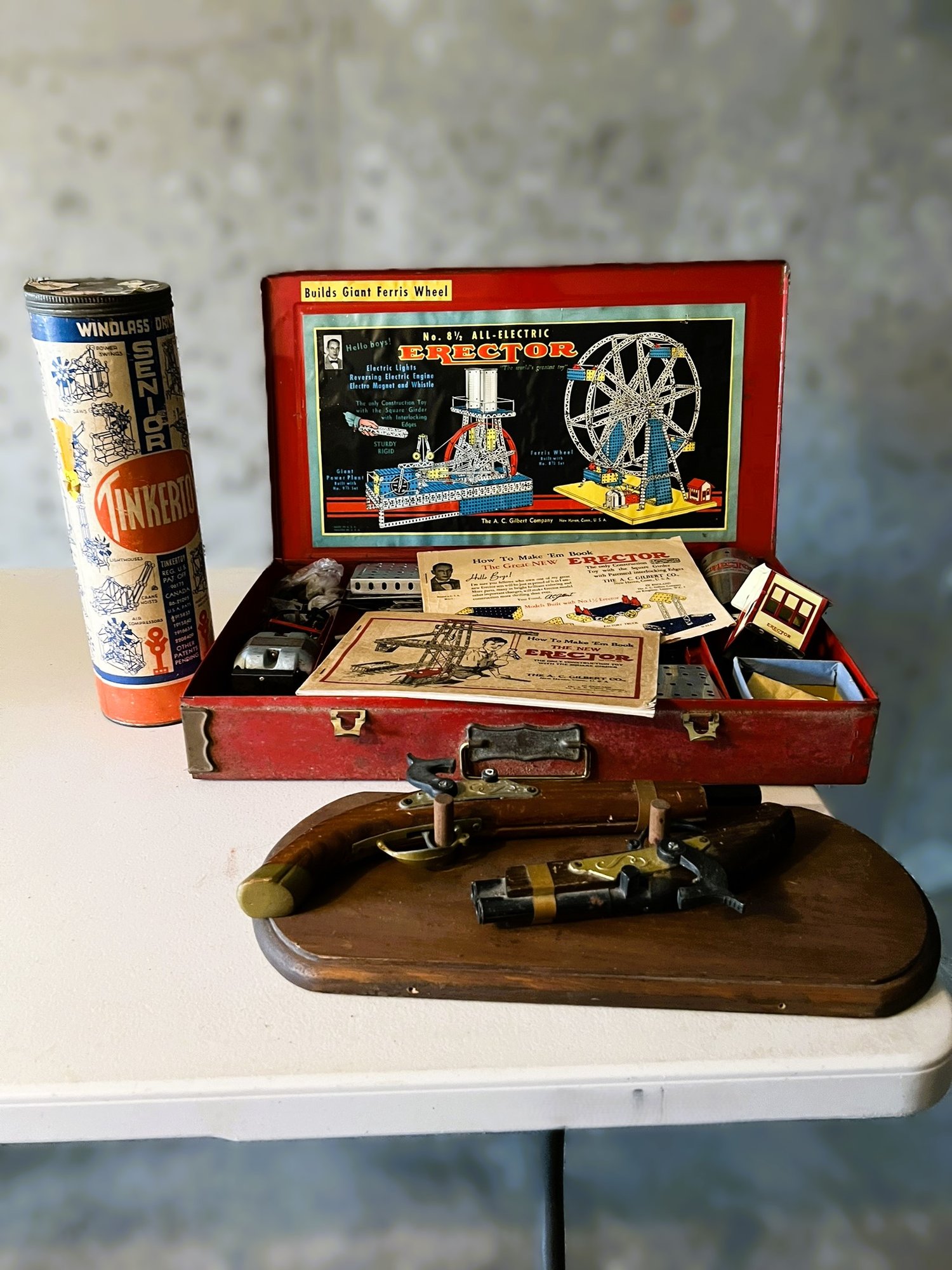 G/ 4pcs Vintage Toys Erector Set Ferris Wheel, Tinker Toy