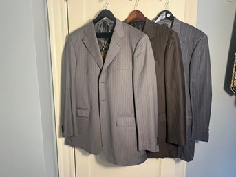 2B1/ 3pcs - Mens Pinstripe High End Suits - Canali, Ermengildo Zegna Etc