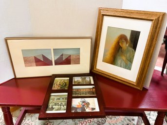 AN-364/ 3pcs - Framed Art Prints/Photo - 'Shower Of Gold' Signed Cushing, Greg Allen Photo 9250, Collage