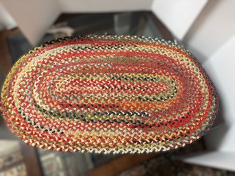 AN-47/ Colorful Oval Braided Accent Rug